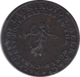 1795 HALFPENNY TOKEN MIDDLESEX J.LACKINGTON CHEAPEST BOOKSELLER FAME ANGEL TRUMPET - HALFPENNY TOKENS - Cambridgeshire Coins