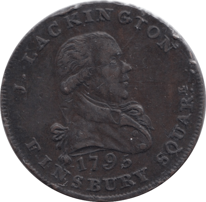 1795 HALFPENNY TOKEN MIDDLESEX J.LACKINGTON CHEAPEST BOOKSELLER FAME ANGEL TRUMPET - HALFPENNY TOKENS - Cambridgeshire Coins