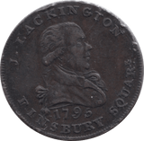 1795 HALFPENNY TOKEN MIDDLESEX J.LACKINGTON CHEAPEST BOOKSELLER FAME ANGEL TRUMPET - HALFPENNY TOKENS - Cambridgeshire Coins
