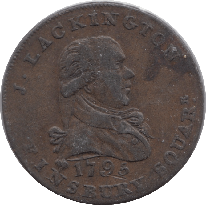 1795 HALFPENNY TOKEN MIDDLESEX J.LACKINGTON CHEAPEST BOOKSELLER FAME ANGEL TRUMPET - HALFPENNY TOKENS - Cambridgeshire Coins