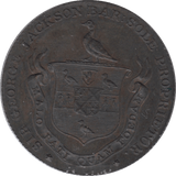 1795 HALFPENNY TOKEN NAVIGATION BISHOPS STORTFORD - HALFPENNY TOKENS - Cambridgeshire Coins