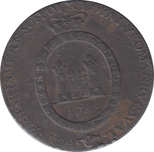 1795 HOXNE AND HARTSMERE HALFPENNY TOKEN - PENNY TOKEN - Cambridgeshire Coins