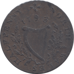 1795 NORTH WALES HALFPENNY TOKEN - HALFPENNY TOKEN - Cambridgeshire Coins