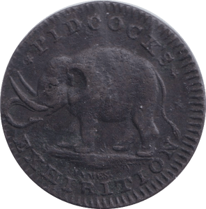 1795 PIDCOCK EXHIBITION FARTHING TOKEN ELEPHANT - FARTHING TOKEN - Cambridgeshire Coins