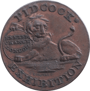 1795 PIDCOCK EXHIBITION HALFPENNY TOKEN - HALFPENNY TOKEN - Cambridgeshire Coins