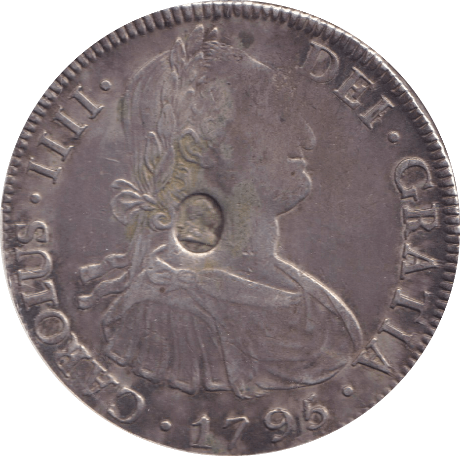 1795 SILVER 8 REALE COUNTERSTAMPED SPAIN/BOLIVIA - WORLD COINS - Cambridgeshire Coins
