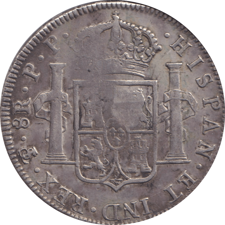 1795 SILVER 8 REALE COUNTERSTAMPED SPAIN/BOLIVIA - WORLD COINS - Cambridgeshire Coins