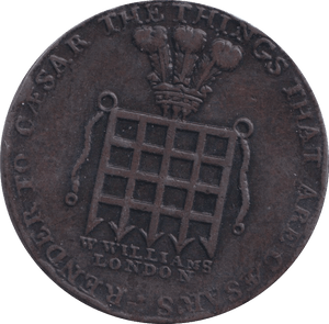 1795 WILLIAM OF LONDON HALFPENNY TOKEN - HALFPENNY TOKEN - Cambridgeshire Coins