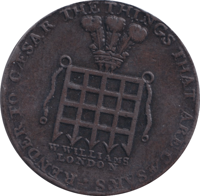 1795 WILLIAM OF LONDON HALFPENNY TOKEN - HALFPENNY TOKEN - Cambridgeshire Coins