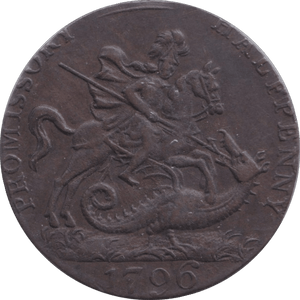 1796 PORTSEA HALFPENNY TOKEN - HALFPENNY TOKEN - Cambridgeshire Coins