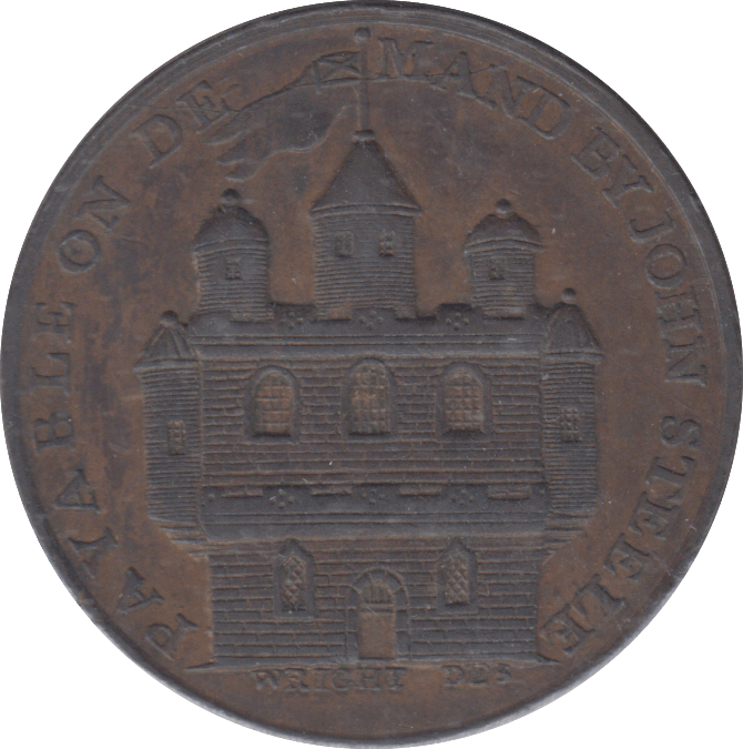 1797 FORFAR CASTLE HALFPENNY TOKEN - HALFPENNY TOKEN - Cambridgeshire Coins