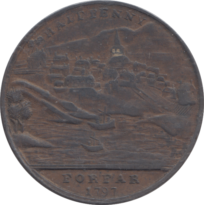 1797 FORFAR CASTLE HALFPENNY TOKEN - HALFPENNY TOKEN - Cambridgeshire Coins