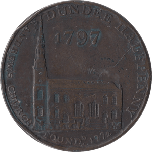 1797 HALFPENNY TOKEN ANGUSHIRE ST ANDREWS CHURCH DUNDEE COWGATE PORT - CHURCH TOKEN - Cambridgeshire Coins