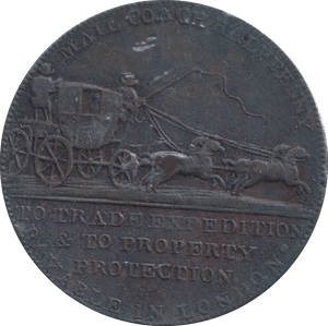 1797 HALFPENNY TOKEN MAIL COACH - HALFPENNY TOKEN - Cambridgeshire Coins