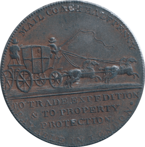 1797 HALFPENNY TOKEN MAIL COACH - HALFPENNY TOKEN - Cambridgeshire Coins