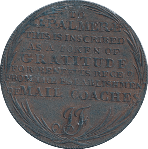 1797 HALFPENNY TOKEN MAIL COACH - HALFPENNY TOKEN - Cambridgeshire Coins
