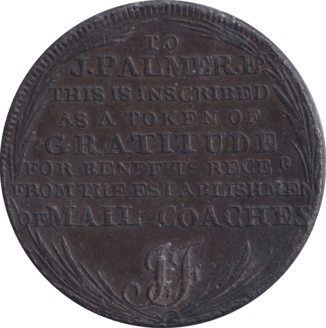 1797 PALMERS STAGE COACH HALFPENNY TOKEN - HALFPENNY TOKEN - Cambridgeshire Coins