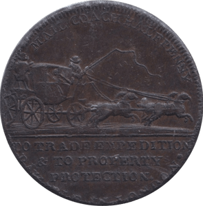 1797 PALMERS STAGE COACH HALFPENNY TOKEN - HALFPENNY TOKEN - Cambridgeshire Coins