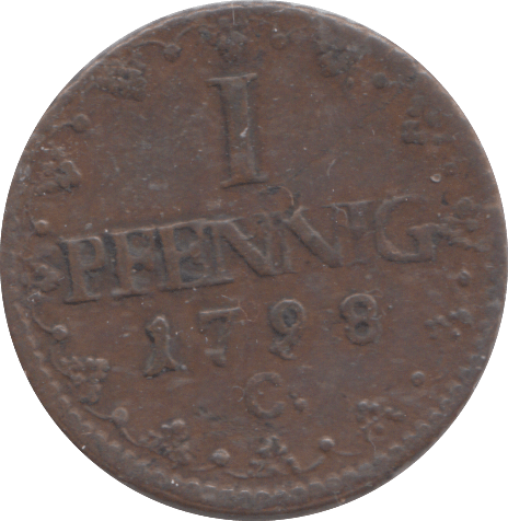 1798 1 PFENNIG SAXONY ALBERTINE - WORLD COINS - Cambridgeshire Coins