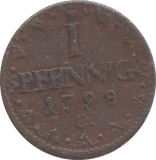 1798 1 PFENNIG SAXONY ALBERTINE - WORLD COINS - Cambridgeshire Coins