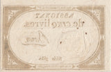1798 FIVE LIVRES BANKNOTE FRANCE REF 515 - World Banknotes - Cambridgeshire Coins