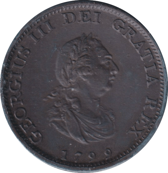 1799 FARTHING ( UNC ) - FARTHING - Cambridgeshire Coins