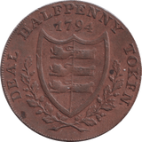 1799 HALFPENNY DEAL TOKEN - HALFPENNY TOKENS - Cambridgeshire Coins