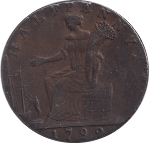 1799 HALFPENNY MIDDLESEX SHAKESPEARE TOKEN - HALFPENNY TOKENS - Cambridgeshire Coins