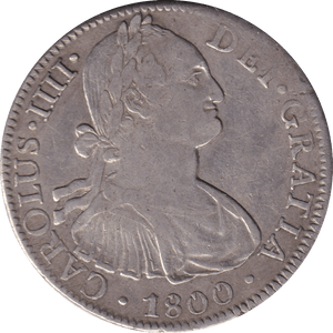 1800 SILVER 8 REALES MEXICO SPANISH COLONY - SILVER WORLD COINS - Cambridgeshire Coins