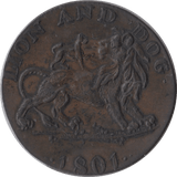 1801 PIDCOCKS MENAGERIE HALFPENNY TOKEN EXETER - HALFPENNY TOKENS - Cambridgeshire Coins
