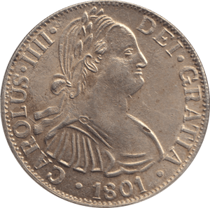 1801 SILVER 8 REALES MEXICO SPANISH COLONY - SILVER WORLD COINS - Cambridgeshire Coins