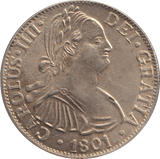 1801 SILVER 8 REALES MEXICO SPANISH COLONY - SILVER WORLD COINS - Cambridgeshire Coins