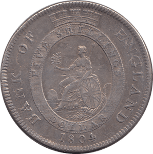 1804 SILVER BANK OF ENGLAND TRADE TOKEN 5 SHILLINGS GEORGE III - BANK TOKEN - Cambridgeshire Coins