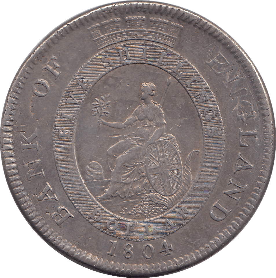 1804 SILVER BANK OF ENGLAND TRADE TOKEN 5 SHILLINGS GEORGE III - BANK TOKEN - Cambridgeshire Coins