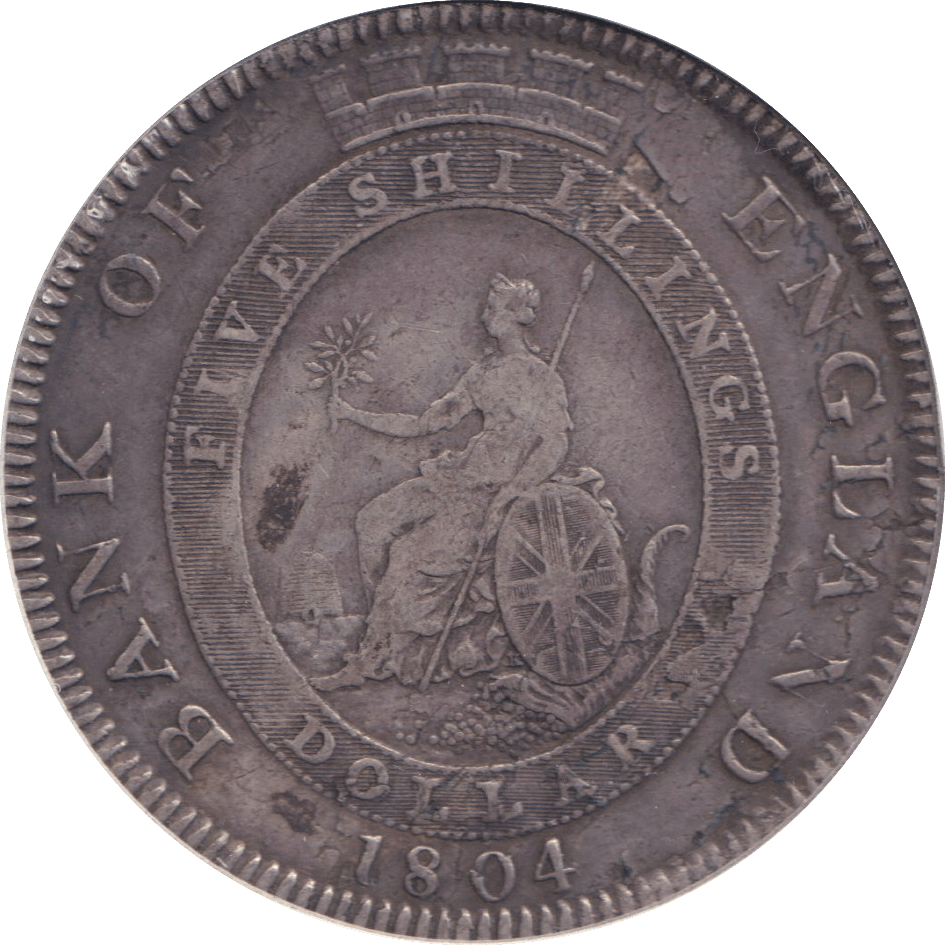1804 SILVER BANK OF ENGLAND TRADE TOKEN 5 SHILLINGS GEORGE III - BANK TOKEN - Cambridgeshire Coins