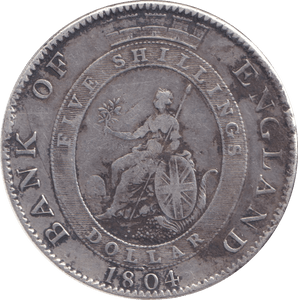 1804 SILVER BANK OF ENGLAND TRADE TOKEN 5 SHILLINGS GEORGE III - BANK TOKEN - Cambridgeshire Coins