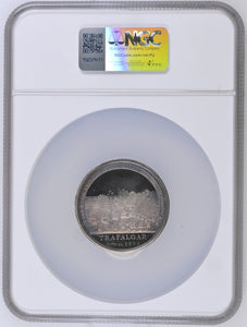 1805 BATTLE OF TRAFALGAR PINCHES 1966 RESTRIKE SILVER MS 66 - NGC OTHER COINS - Cambridgeshire Coins