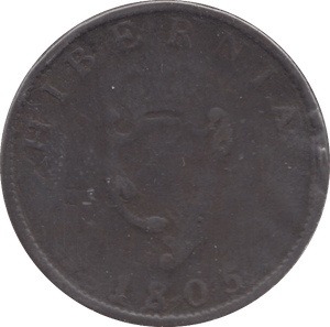 1805 HALFPENNY IRELAND - WORLD COINS - Cambridgeshire Coins
