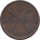 1805 SWEDEN SHILLING - WORLD COINS - Cambridgeshire Coins