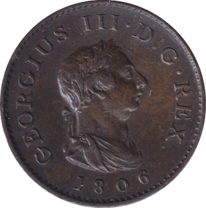 1806 FARTHING ( AUNC ) - FARTHING - Cambridgeshire Coins
