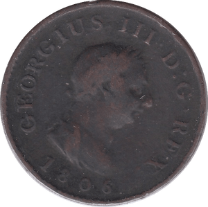 1806 FARTHING ( FINE ) - Farthing - Cambridgeshire Coins
