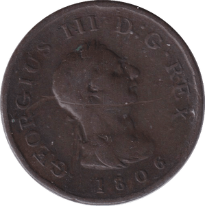 1806 FARTHING ( FINE ) - FARTHING - Cambridgeshire Coins