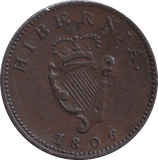 1806 FARTHING IRELAND - WORLD COINS - Cambridgeshire Coins