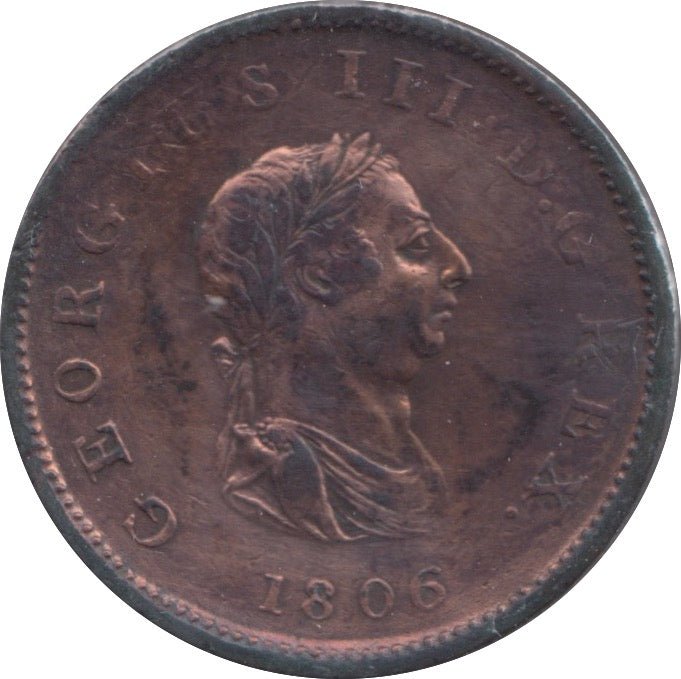 1806 HALFPENNY (FINE) - HALFPENNY - Cambridgeshire Coins