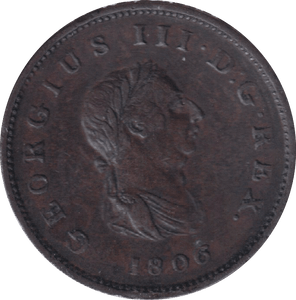 1806 HALFPENNY ( GVF ) - HALFPENNY - Cambridgeshire Coins