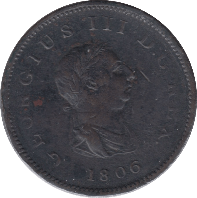 1806 HALFPENNY ( VF ) - Halfpenny - Cambridgeshire Coins