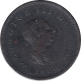 1806 HALFPENNY ( VF ) - Halfpenny - Cambridgeshire Coins