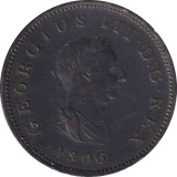 1806 HALFPENNY ( VF ) - HALFPENNY - Cambridgeshire Coins