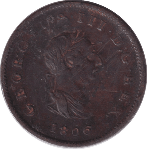 1806 HALFPENNY ( VF ) - HALFPENNY - Cambridgeshire Coins
