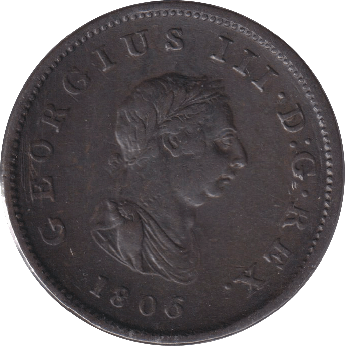1806 HALFPENNY ( VF ) - HALFPENNY - Cambridgeshire Coins